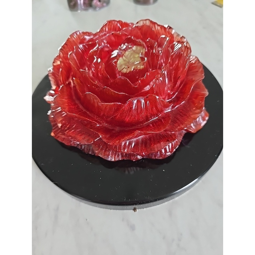 Handmade‎ Resin Flower Black Red DecorationGift.  602 - Picture 3 of 5